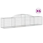 vidaXL Paniers à gabions arqués 6 Pièces 300x50x60/80 cm fer galvanisé