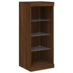 vidaXL Buffets avec lumières LED 3 Pièces chêne brun bois d'ingénierie