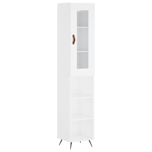 vidaXL Buffet haut Blanc 34 5x34x180 cm Bois d'ingénierie