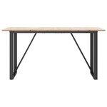 vidaXL Table à manger cadre en O 140x80x75 cm bois de pin massif fonte