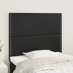 vidaXL Têtes de lit 2 Pièces Noir 90x5x78/88 cm Similicuir