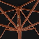 vidaXL Parasol de jardin avec mât en bois noir 270 cm