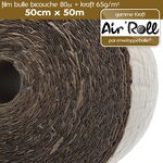1 rouleau de film bulle d'air largeur 50cm x longueur 50m  - gamme air'roll kraft