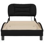 vidaXL Cadre de lit avec lumières LED noir 90x190 cm tissu