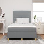 vidaXL Lit à ressorts avec matelas gris clair 120x200 cm tissu