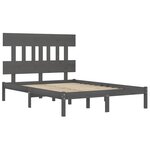 vidaXL Cadre de lit Gris Bois massif 200x200 cm
