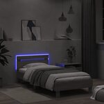 vidaXL Cadre de lit tête de lit et lumières LED sonoma gris 100x200 cm