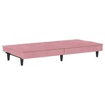vidaXL Canapé-lit avec porte-gobelets rose velours