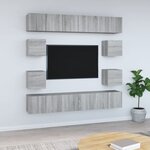 vidaXL Ensemble de meubles TV 10 Pièces Sonoma gris Bois d'ingénierie