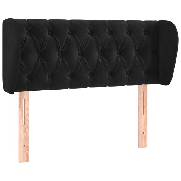 vidaXL Tête de lit avec oreilles Noir 93x23x78/88 cm Velours