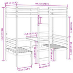 vidaXL Lit mezzanine avec bureau et chaises 75x190 cm pin massif