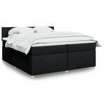 vidaXL Sommier à lattes de lit avec matelas Noir 200x200 cm Tissu