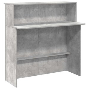 vidaXL Bureau de réception gris béton 100x50x103 5cm bois d'ingénierie