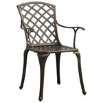 vidaXL Ensemble de bistrot 3 Pièces bronze aluminium coulé