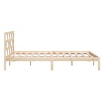 vidaXL Cadre de lit 135x190 cm Double Bois massif