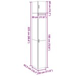 vidaXL Armoire de rangement mince chêne fumé 30x42 5x225 cm