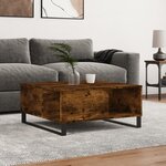 vidaXL Table basse chêne fumé 80x80x36 5 cm bois d'ingénierie