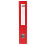 Classeur rembordé pvc 4 anneaux en d de 40mm en 3ème de couverture - a4 maxi - rouge - x 15 - exacompta