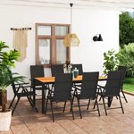vidaXL Ensemble à manger de jardin 9 Pièces noir et marron