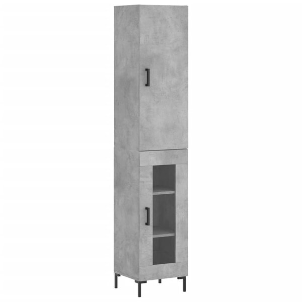 vidaXL Buffet haut Gris béton 34 5x34x180 cm Bois d'ingénierie