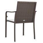 vidaXL Chaises de jardin et coussins lot de 4 marron 56x59x84 cm rotin