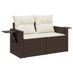 vidaXL Salon de jardin et coussins 11 Pièces marron résine tressée