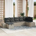 vidaXL Ensemble de canapé de jardin de 7 pièces avec coussins gris clair en rattan synthétique
