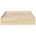 vidaXL Cadre de lit avec tiroirs sans matelas chêne sonoma 135x190 cm