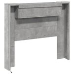 vidaXL Armoire tête de lit avec LED gris béton 120x16 5x103 5 cm
