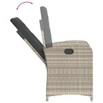 vidaXL Ensemble à manger de jardin et coussins 9 Pièces gris clair rotin