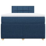 vidaXL Sommier à lattes de lit avec matelas Bleu 120x200 cm Tissu