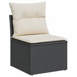 vidaXL Canapé de jardin sans accoudoirs coussins noir résine tressée