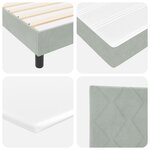 lit box spring vidaXL avec matelas gris clair 90x200 cm en velours