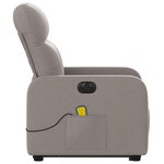 vidaXL Fauteuil inclinable de massage électrique Taupe Tissu