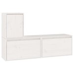 vidaXL Meubles TV 3 Pièces Blanc Bois massif de pin