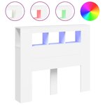 vidaXL Tête de lit à LED blanc 120x18 5x103 5 cm bois d'ingénierie
