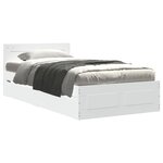 vidaXL Cadre de lit avec tête de lit blanc 75x190 cm bois d'ingénierie