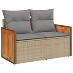 vidaXL Salon de jardin avec coussins 6 Pièces beige résine tressée
