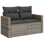 vidaXL Salon de jardin avec coussins 12 Pièces gris résine tressée