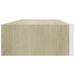 vidaXL Étagères à tiroir murales 2 Pièces Chêne et blanc 60x23 5x10cm MDF