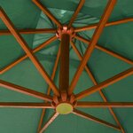 vidaXL Parasol  300 x 300 cm Poteau en bois Vert