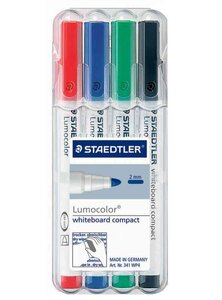 kit de 4 marqueurs pour tableau blanc Lumocolor Pte Ogive 1-2 mm Assortis STAEDTLER