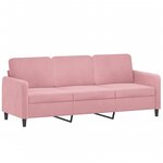 vidaXL Ensemble de canapés 3 Pièces rose velours