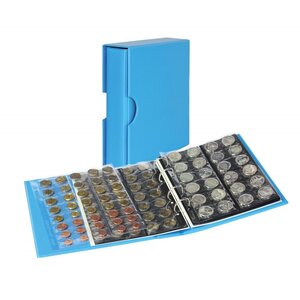 Album Publica M Color Lindner pour ranger 300 monnaies de collection. Couleur - Bleu NAUTIC