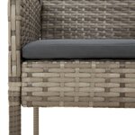 vidaXL Chaises de jardin avec coussins lot de 4 Résine tressée Gris