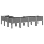 vidaXL Jardinière avec pieds gris clair 160x120x42 cm PP