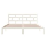 vidaXL Cadre de lit Blanc 120x190 cm Petit double Bois massif