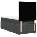 vidaXL Sommier à lattes de lit avec matelas Gris foncé 80x200 cm Tissu