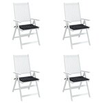 vidaXL Coussins de chaise de jardin lot de 4 motif à carreaux noir