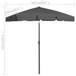 vidaXL Parasol de plage anthracite 180x120 cm